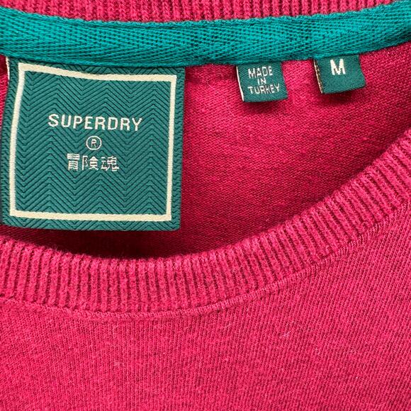 Superdry T-Shirt Mens Medium Red Short Sleeve Varsity Logo Front 03 Back Tee - Picture 3 of 9